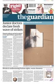 The Guardian () Newspaper Front Page for 24 February 2016