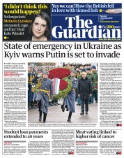 The Guardian () Newspaper Front Page for 24 February 2022