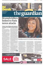 The Guardian () Newspaper Front Page for 24 March 2016