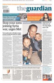 The Guardian () Newspaper Front Page for 24 April 2014