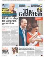 The Guardian () Newspaper Front Page for 24 April 2018