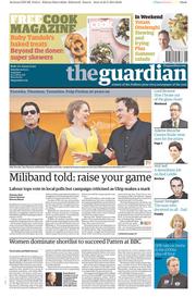 The Guardian () Newspaper Front Page for 24 May 2014