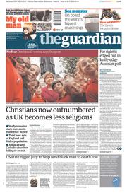 The Guardian () Newspaper Front Page for 24 May 2016