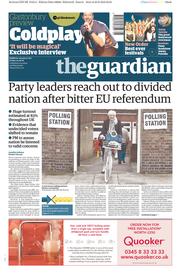 The Guardian () Newspaper Front Page for 24 June 2016
