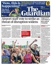 The Guardian () Newspaper Front Page for 24 June 2022
