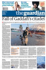 The Guardian () Newspaper Front Page for 24 August 2011