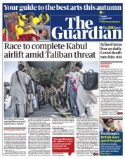 The Guardian () Newspaper Front Page for 24 August 2021