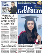 The Guardian () Newspaper Front Page for 24 September 2021