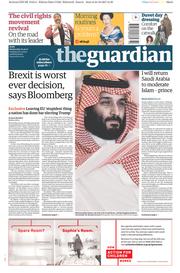 The Guardian () Newspaper Front Page for 25 October 2017