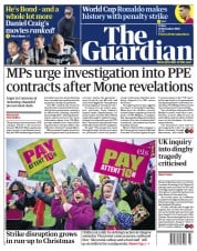 The Guardian () Newspaper Front Page for 25 November 2022