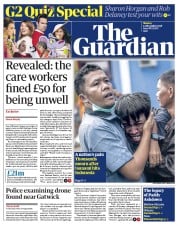 The Guardian () Newspaper Front Page for 25 December 2018