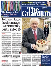 The Guardian () Newspaper Front Page for 25 January 2022
