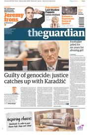 The Guardian () Newspaper Front Page for 25 March 2016