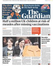 The Guardian () Newspaper Front Page for 25 April 2019