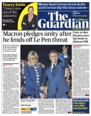 The Guardian () Newspaper Front Page for 25 April 2022