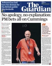 The Guardian () Newspaper Front Page for 25 May 2020