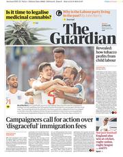 The Guardian () Newspaper Front Page for 25 June 2018