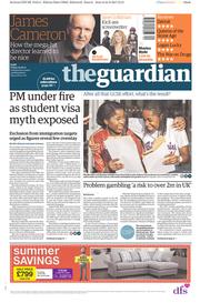The Guardian () Newspaper Front Page for 25 August 2017