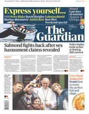 The Guardian () Newspaper Front Page for 25 August 2018