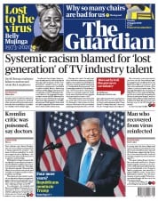 The Guardian () Newspaper Front Page for 25 August 2020