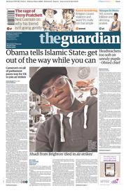The Guardian () Newspaper Front Page for 25 September 2014