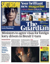 The Guardian () Newspaper Front Page for 25 September 2021