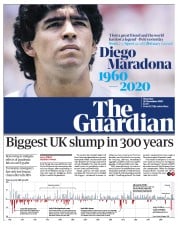 The Guardian () Newspaper Front Page for 26 November 2020