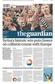 The Guardian () Newspaper Front Page for 26 January 2015