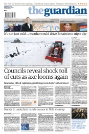The Guardian () Newspaper Front Page for 26 March 2013