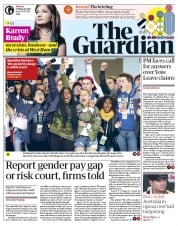 The Guardian () Newspaper Front Page for 26 March 2018