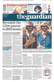 The Guardian () Newspaper Front Page for 26 April 2016