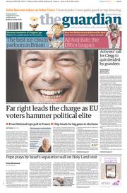 The Guardian () Newspaper Front Page for 26 May 2014
