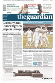 The Guardian () Newspaper Front Page for 26 May 2015