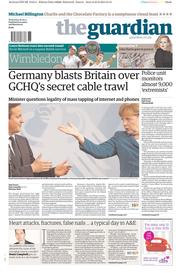 The Guardian () Newspaper Front Page for 26 June 2013