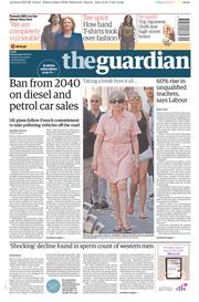 The Guardian () Newspaper Front Page for 26 July 2017