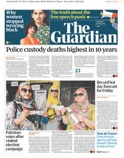 The Guardian () Newspaper Front Page for 26 July 2018