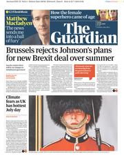 The Guardian () Newspaper Front Page for 26 July 2019