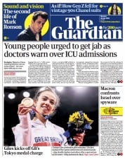 The Guardian () Newspaper Front Page for 26 July 2021