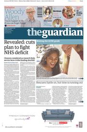 The Guardian () Newspaper Front Page for 26 August 2016