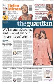 The Guardian () Newspaper Front Page for 26 September 2015