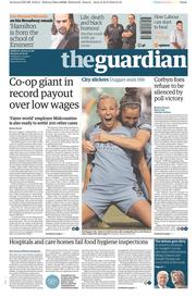 The Guardian () Newspaper Front Page for 26 September 2016