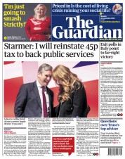 The Guardian () Newspaper Front Page for 26 September 2022