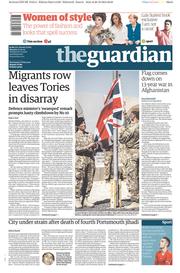 The Guardian () Newspaper Front Page for 27 October 2014