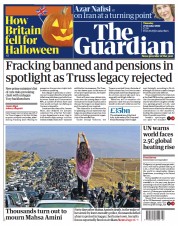 The Guardian () Newspaper Front Page for 27 October 2022