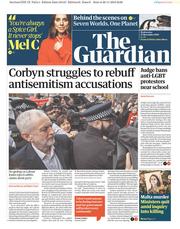 The Guardian () Newspaper Front Page for 27 November 2019