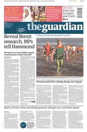 The Guardian () Newspaper Front Page for 27 December 2017