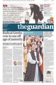 The Guardian () Newspaper Front Page for 27 January 2015