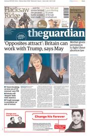 The Guardian () Newspaper Front Page for 27 January 2017