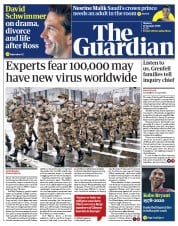 The Guardian () Newspaper Front Page for 27 January 2020