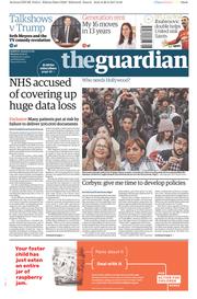 The Guardian () Newspaper Front Page for 27 February 2017